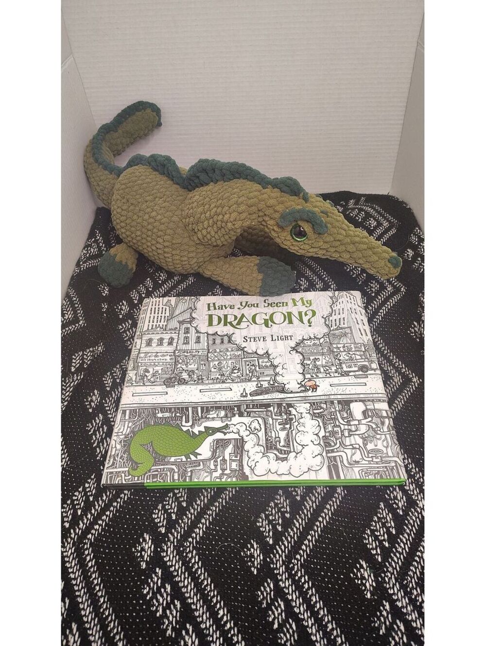 Have You Seen My Dragon Steve Light Hardcover Book + Handmade Crochet Dragon